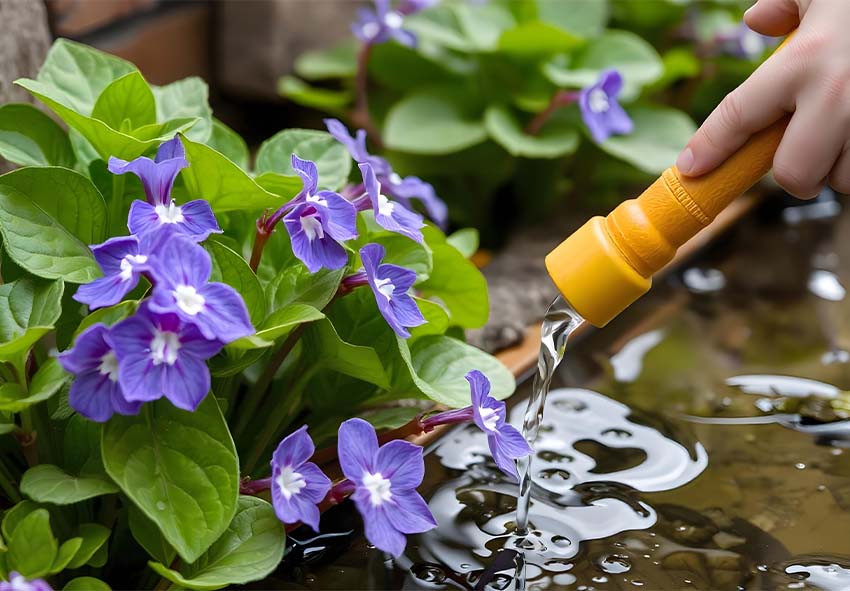 watering tradescantia