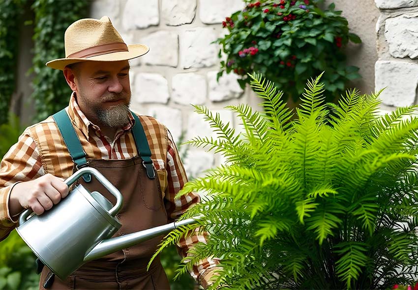 watering ferns