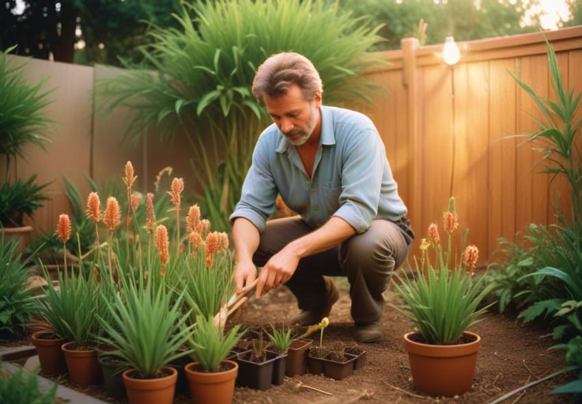 Kniphofian istuttaminen