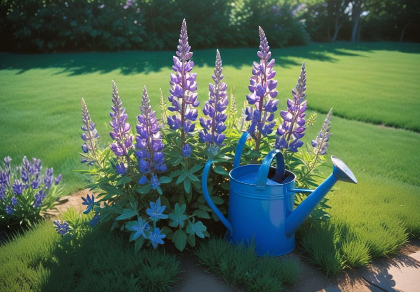 Watering lupinus