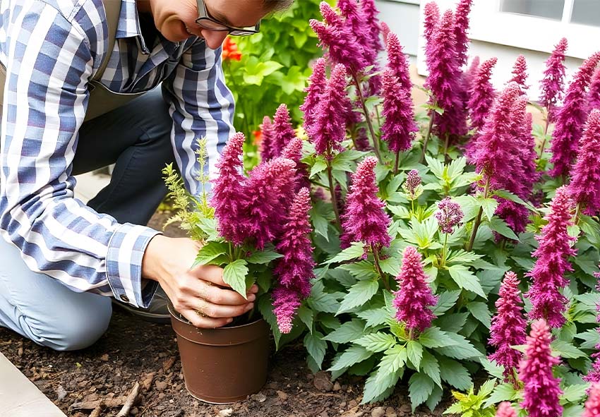 transplante de astilbe