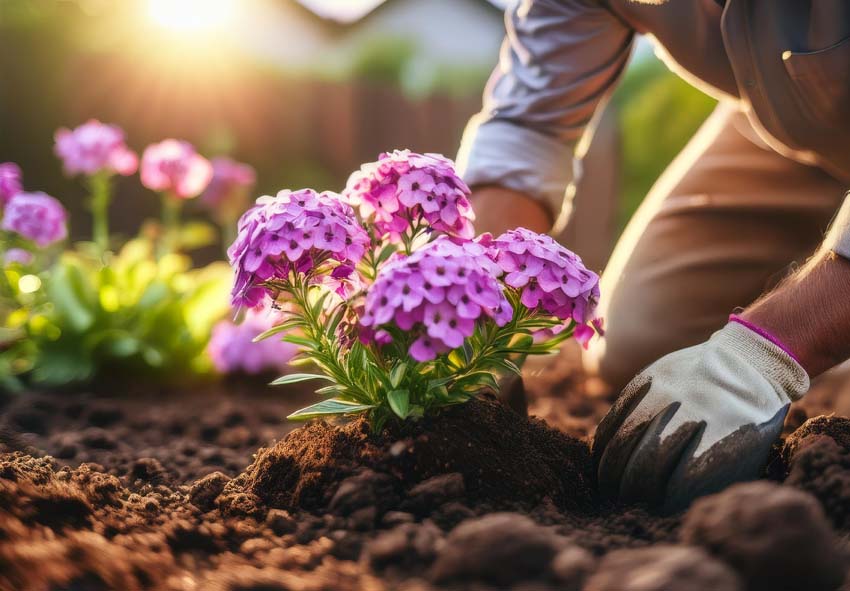 Plantação de Phlox em setembro