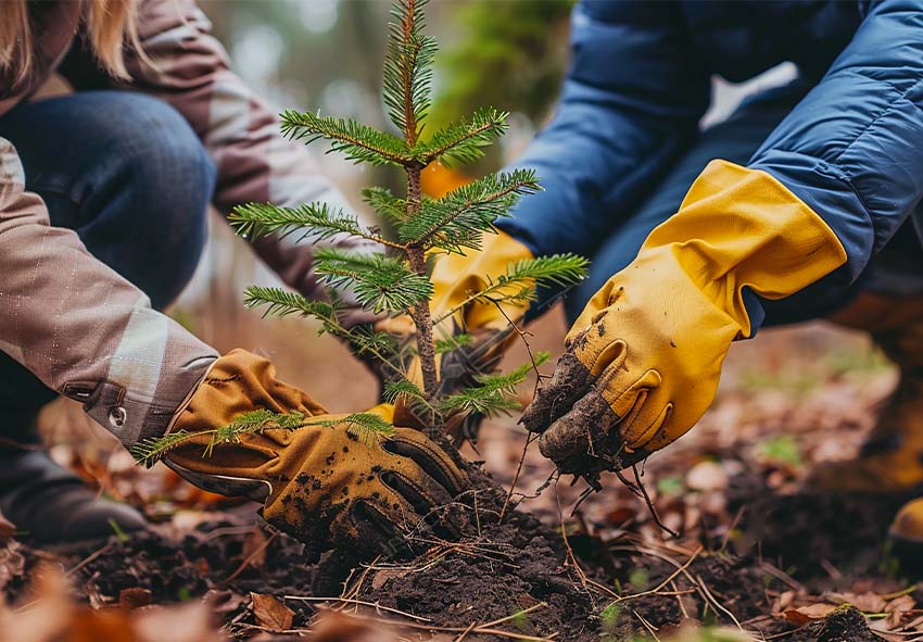 struiken en bomen planten in de herfst