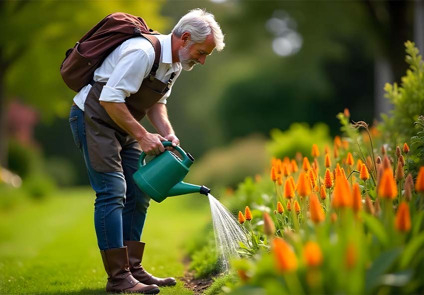 Watering Kniphofia