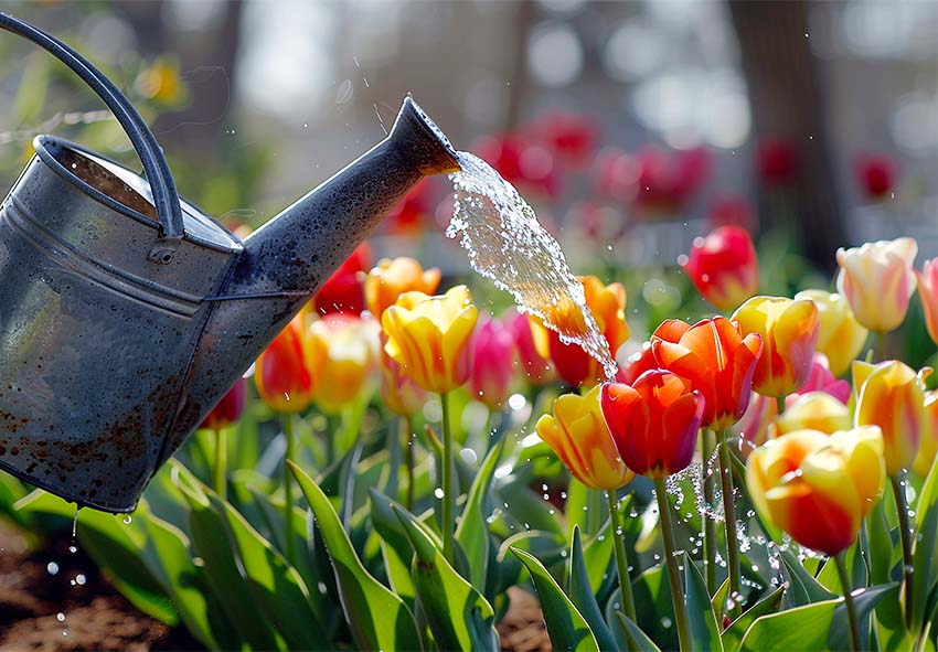 Frühjahrspflege für Tulpen