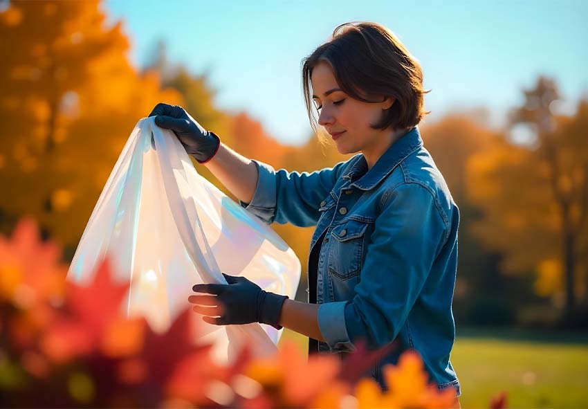 Covering perennials for frost and cold protection