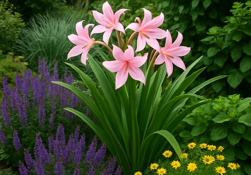 flores para plantio complementar com crinum