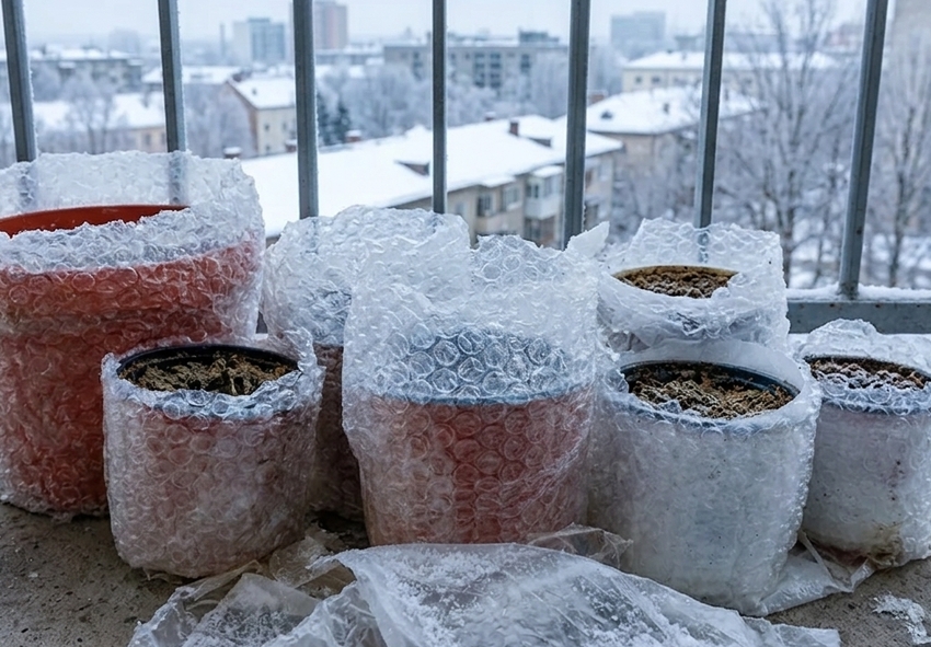 Vorstbescherming voor plantenbakken en potten